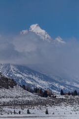 snow covered mountains