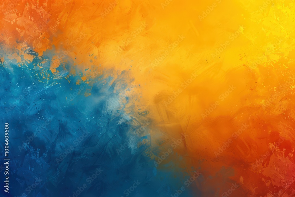 Wall mural a colorful background with a blue and orange gradient and a lot of white stars, generative ai image