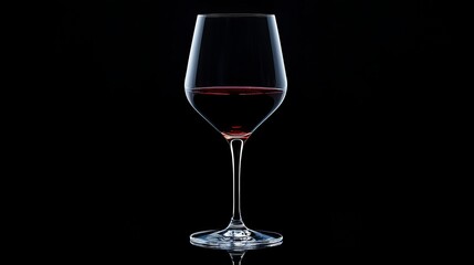 Crystal glass of red wine standing on black background
