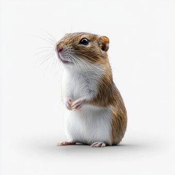 Cute Lemming on White Background