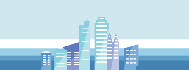 高層ビルのバナー背景