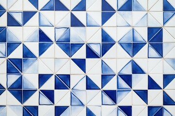 Fototapeta premium Tiles of blue pattern architecture backgrounds white.