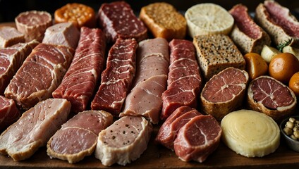Assortment of meats.