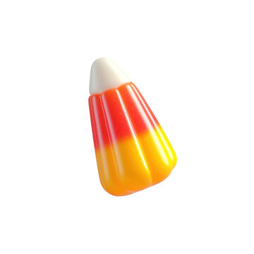 recommend clip art: Colorful candy corn piece featuring classic yellow, orange, and white hues, perfect for Halloween-themed visuals.
