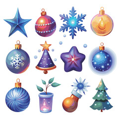 Merry Christmas element collection on white background	