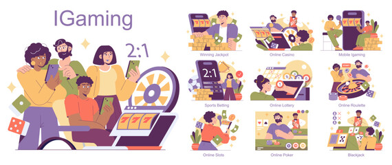 Igaming. Flat Vector Illustration