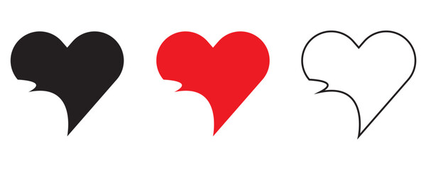 Heart flat icon love, valentine, symbol vector.