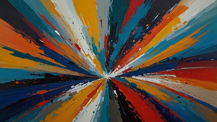 Abstract painting  explosion of bright colors