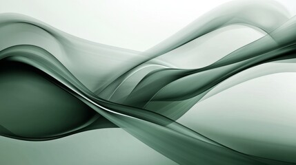 "Ethereal Motion: The Allure of Abstract Green-Grey Waves in Modern Design"