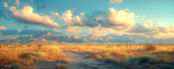 Arizona desert, cacti and mountains in the background, beautiful sky, vintage, grainy, faded, photorealistic, hyperrealistic, ultra-realistic, cinematic, filmic.