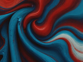 Blue and red ink swirling together in abstract patterns.