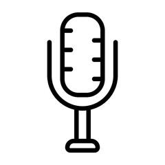 Mic Vector Line Icon Design