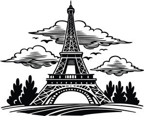 Obraz premium eiffel tower vector file, 