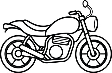 motorcycle line art vector illustration,