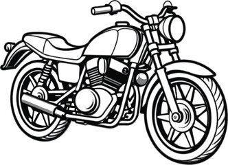 Obraz premium motorcycle line art vector file,