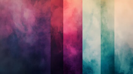 Naklejka premium Captivating abstract color gradient and organic textural digital painting with modernist color field influence set in an atmospheric studio environment