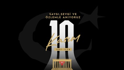 November 10 death day Mustafa Kemal Ataturk , first president of Turkish Republic, video. translation Turkish; 10 kasım Atatürk'ü anma günü video