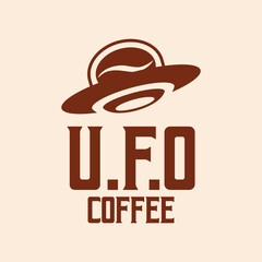 ufo coffee flat minimalist logo design © aldonat