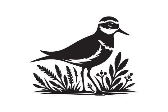 recommend clip art: Minimalist Plovers Silhouette Vector Art – Wildlife Design Collection
