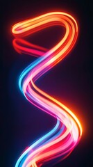 Abstract swirling light trails forming glowing shape
