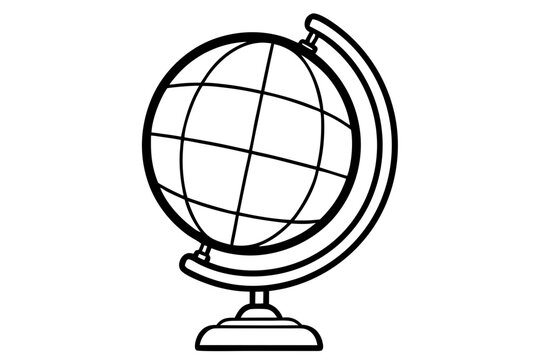 recommend clip art: globe line art Transparent White Background