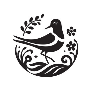 recommend clip art: Minimalist Plovers Silhouette Vector Art – Wildlife Design Collection