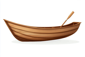Fototapeta premium wooden boat on white background