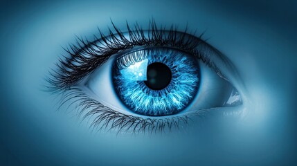 High quality blue eye vision future banner for promoting vision health and eye care