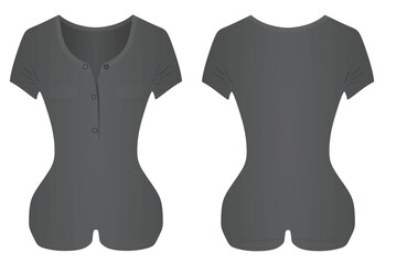 Grey  bodysuit shirt. vector illustration