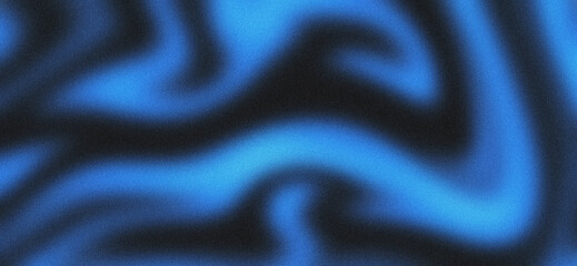 Obraz premium Blurred background of black blue waves with grainy texture