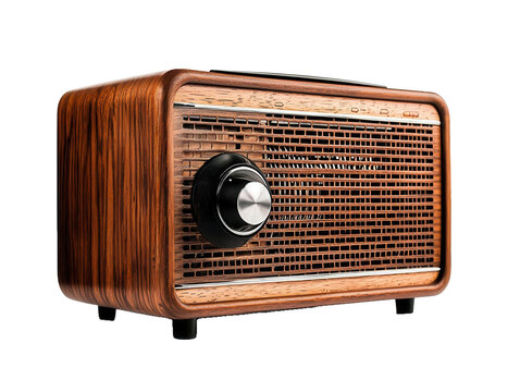 Vintage radio on transparent background