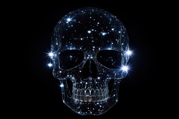 Skull of glittering light accessories astronomy.