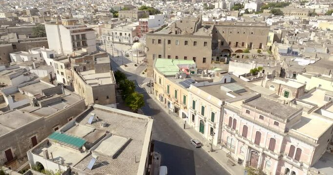 Aerial view of the Imperiali-Filotico Palace, built in Manduria, in the province of Taranto, Italy. It is one of the largest feudal palaces in Salento.