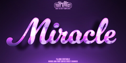 Miracle editable text effect, customizable dream and magical 3d font style