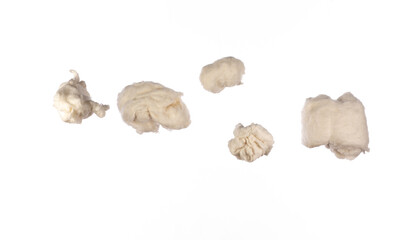 clouds of cotton wool isolated on white background