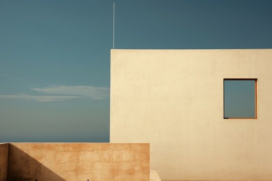 Gerden and sky empty architecture building outdoors.