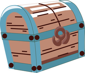 Closed Brown Pirate Chest Vector Illustration in PNG – Simple Design for Treasure-Themed Projects