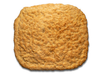 Flatbread focaccia top view isolated