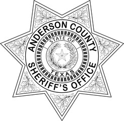 Obraz premium ANDERSON County Sheriffs office badge Texas Badge Vector File Blank, outline vector, SVG Badge, CNC Router File, Laser Engraving, Cricut, Ezcad, Digital Cutting File for laser cutting, laser engraving