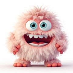 Cute monster and demon on white background Created with Generative AI technology.