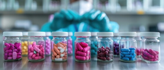Obraz premium Researcher Analyzing Effectiveness of Various Medications