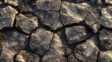 Fototapeta premium realistic clay texture dry dried cracked earth background.generative ai