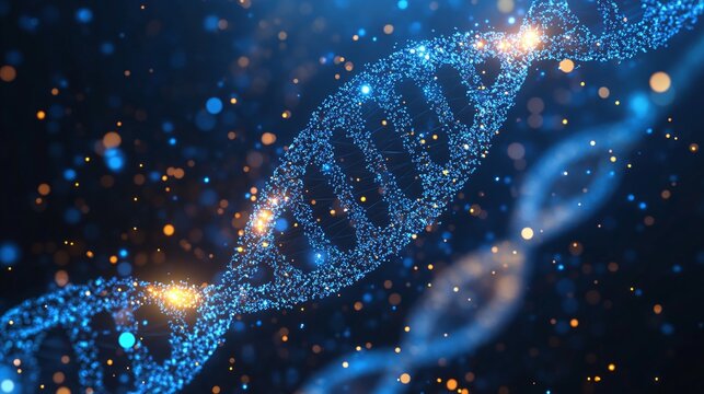 DNA helix structure visualizing the importance of genomics and biomarker research in advancing personalized medicine, genetic testing, and health innovation for clinical treatments