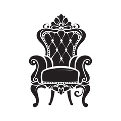 Elegant Accent Chair Silhouette Vector Art – Available for Instant Download