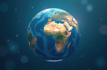Planet Earth 3D illustration, cartoon, water planet earth, living planet. Save the Planet Concept. Happy Earth Day.