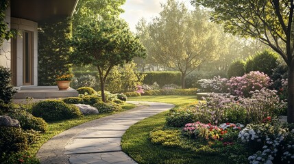 A breathtaking fusion of nature and architecture, where stunning landscapes harmonize with magnificent structures to create a scene of serene beauty