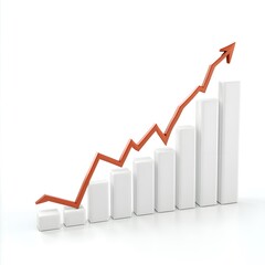 red growth arrow chart white background.generative ai