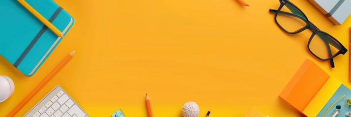 E-learning and digital education concept, online lessons, empty space for personalized text