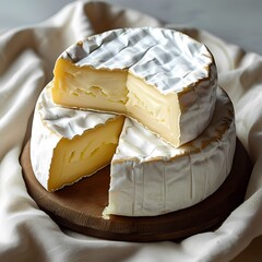 Wheel of brie cheese.