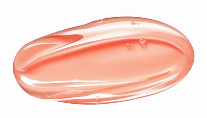 Close-up of a translucent pink gel blob with smooth texture and small bubbles.